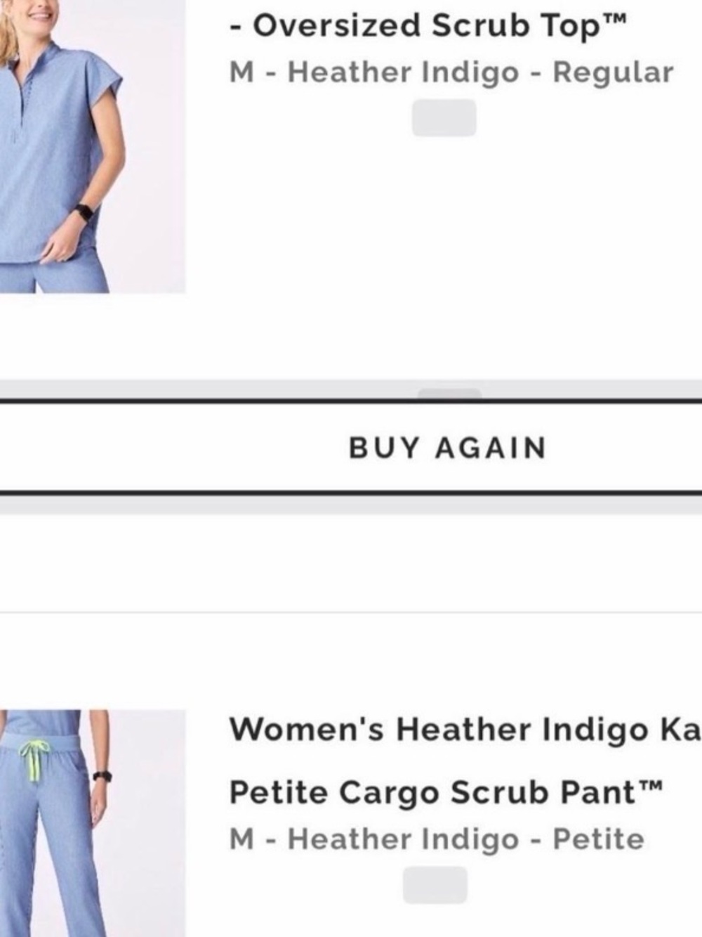 FIGS medium heather indigo scrub set - Picture 2 of 2